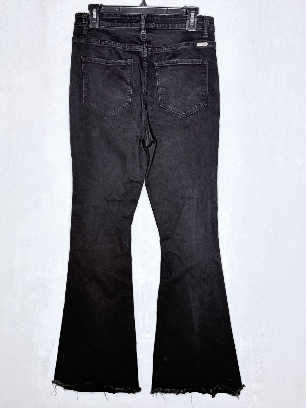 Kancan Black Distressed Kurvy Flare Jeans - Picture 7 of 7